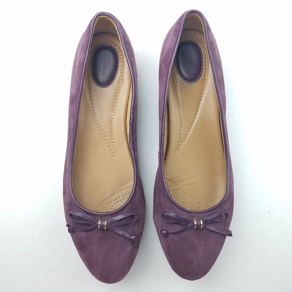 clarks flats purple